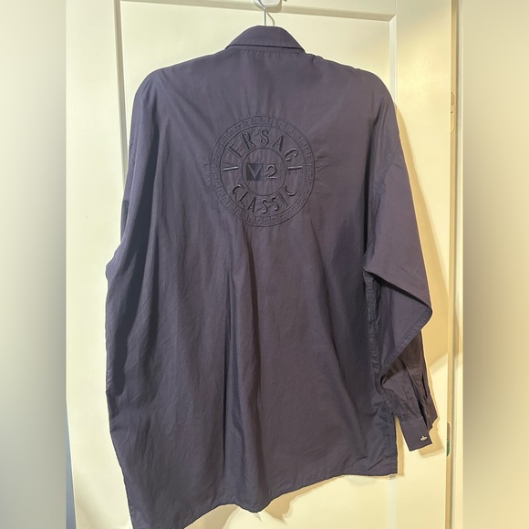 Versace Classic V2 vintage subtle luxury embroidered back shirt size large - Picture 16 of 16